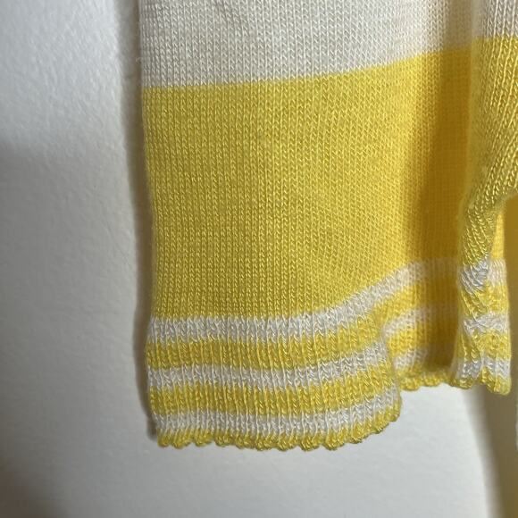 Y2K Vintage Wet Seal Striped Sweater Top Yellow Womens Small Preppy Collegiate - Picture 3 of 6